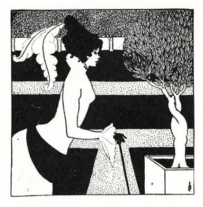 「イエローブック」のタイトルページの装飾、第2巻、1894年7月、1899年 作： Aubrey Beardsley